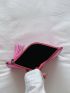 Neon Pink Tassel Decor Square Bag