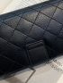 Quilted Pattern Buckle Decor Small Wallet
