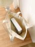 Small Shopper Bag Cartoon Rainbow & Elephant Print Polyester For Shopping
