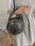 Mini Letter Graphic Chain Circle Bag
