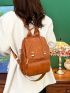 Metal Decor Flap Backpack