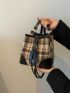 Mini Plaid Pattern Bucket Bag
