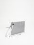 Glitter Grommet Eyelet Decor Square Bag