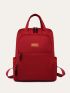Colorblock Patch Decor Functional Backpack
