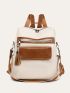 Colorblock Tassel Decor Functional Backpack