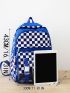4pcs Colorblock Backpack Set