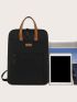 Colorblock Patch Decor Functional Backpack