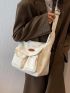 Patch Decor Hobo Bag