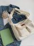 Patch Decor Hobo Bag