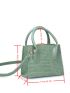 Croc Embossed Satchel Bag