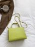 Geometric Embossed Metal Decor Flap Square Bag