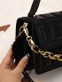 Geometric Embossed Chain Decor Square Bag
