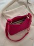 Mini Neon Pink Stitch Detail Hobo Bag