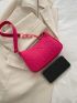 Mini Neon Pink Stitch Detail Hobo Bag