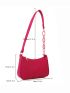 Mini Neon Pink Stitch Detail Hobo Bag