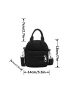 Mini Letter Patch Zip Front Square Bag