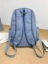 Letter Print Functional Backpack With Bag Charm