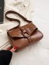 Button Detail Messenger Bag
