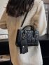Mini Quilted Double Handle Square Bag With Coin Purse