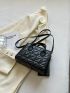 Mini Quilted Double Handle Square Bag With Coin Purse