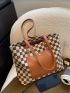 Checkered Pattern Shoulder Tote Bag