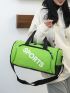 Letter Graphic Gym Bag Green Sporty