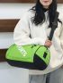 Letter Graphic Gym Bag Green Sporty
