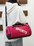 Letter Graphic Gym Bag Rose Red Sporty