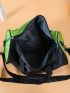 Letter Graphic Gym Bag Green Sporty