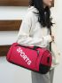Letter Graphic Gym Bag Rose Red Sporty