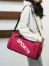 Letter Graphic Gym Bag Rose Red Sporty