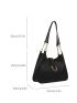 Metal Decor Shoulder Tote Bag