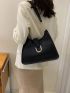 Metal Decor Shoulder Tote Bag