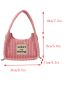 Letter Patch Corduroy Hobo Bag