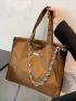 Chain Decor Shoulder Tote Bag
