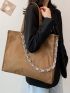 Chain Decor Shoulder Tote Bag