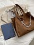 Chain Decor Shoulder Tote Bag
