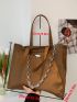 Chain Decor Shoulder Tote Bag