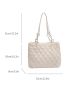 Quilted Detail Shoulder Tote Bag