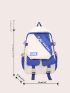 Colorblock Functional Backpack With Bag Charm