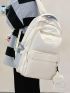 Letter Embroidery Functional Backpack With Coin Purse