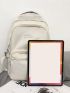 Letter Embroidery Functional Backpack With Coin Purse