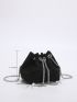 Faux Pearl & Rhinestone Decor Bucket Bag