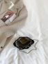 Rhinestone & Faux Pearl Decor Chain Bucket Bag