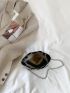 Faux Pearl & Rhinestone Decor Bucket Bag