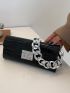 Crocodile Embossed Baguette Bag