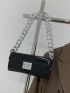 Crocodile Embossed Baguette Bag