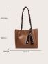 Twilly Scarf Decor Shoulder Tote Bag