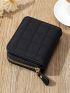 Quilted Snap Button Small Wallet