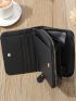 Quilted Snap Button Small Wallet